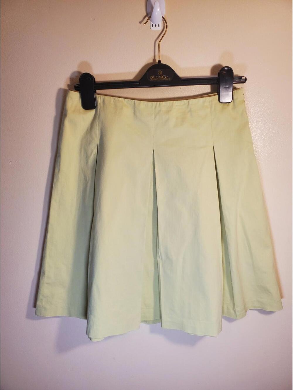 Milly NY Skirt Womens 4A Line Pleated Old Money Vintage, Green, Preppy, Classic